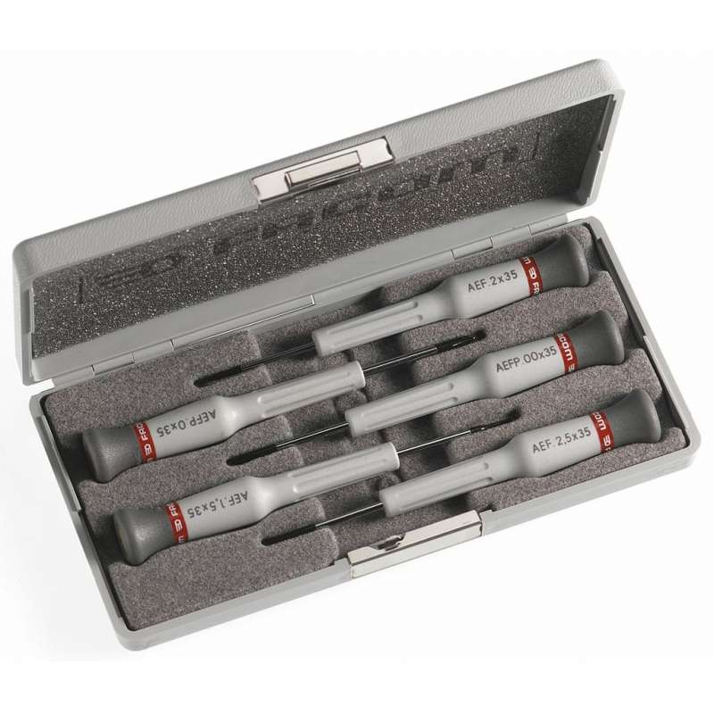 Coffret de 5 tournevis de précision Microtech FACOM AEF.J1PB (4 plats + 1 cruciforme)