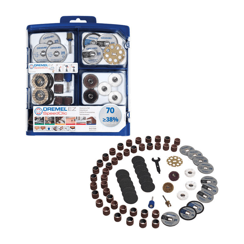 Coffret de 70 accessoires DREMEL 2615E725JA EZ SpeedClic