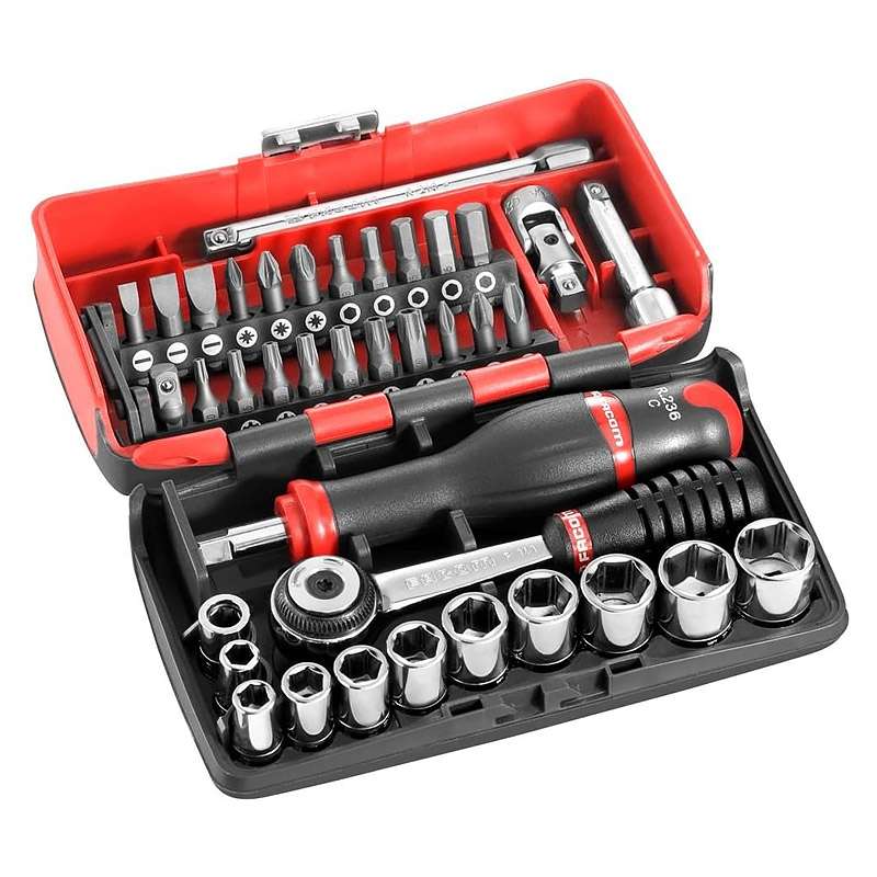 Coffret de douilles et vissage 1/4'' FACOM R2NANOPB 38 pièces