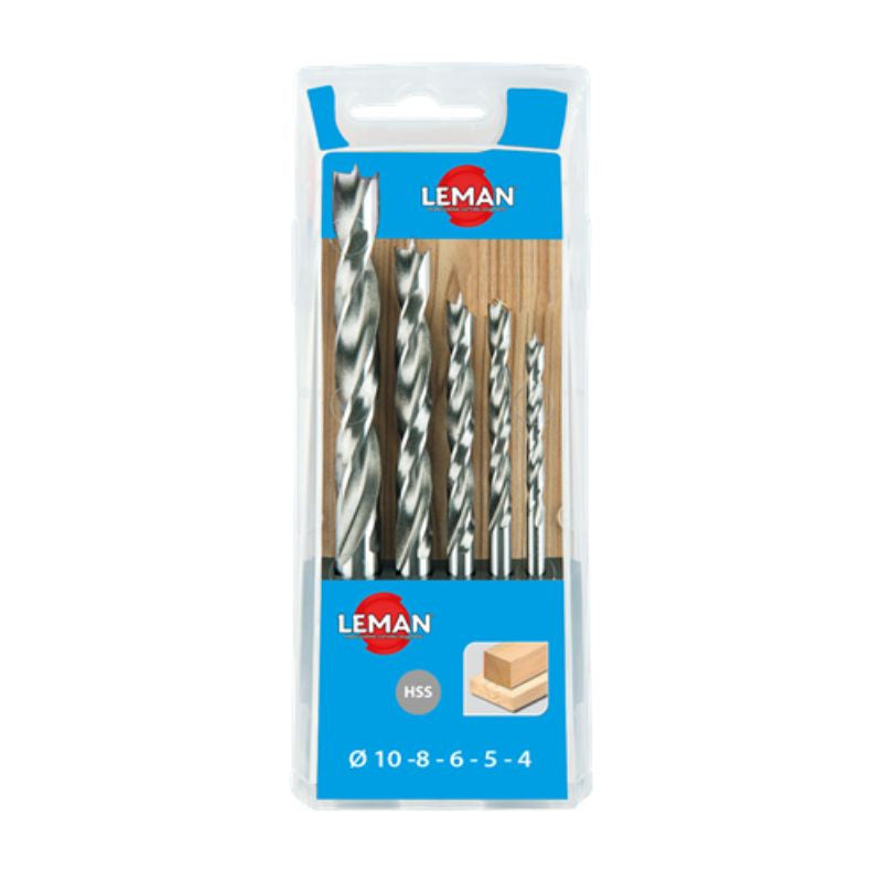 Coffret LEMAN de 5 forets hélicoidaux hss bois