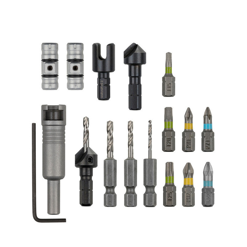 Coffret pour percer-fraiser & visser tout-en-un WOLFCRAFT 3086000 16 pièces
