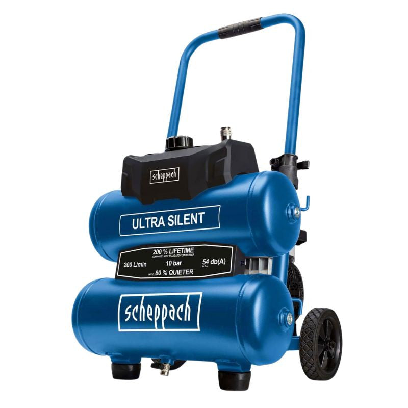 Compresseur super silencieux 750W SCHEPPACH HC20SI 2 x 10L