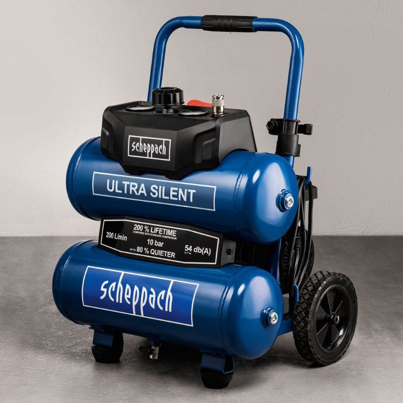 Compresseur super silencieux 750W SCHEPPACH HC20SI 2 x 10L