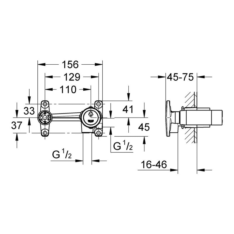 Corps encastré pour mitigeur GROHE 32635000 monocommande - laiton