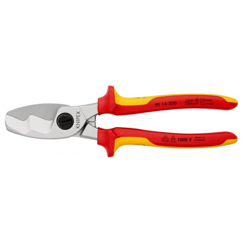 Coupe-câbles à double tranchants KNIPEX 95 16 200 200mm 20mm/70mm²