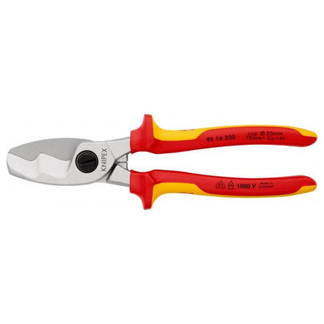 Coupe-câbles à double tranchants KNIPEX 95 16 200 200mm 20mm/70mm²