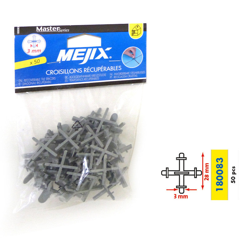 Croisillons 2/3/4/5mm MEJIX - récupérables - 50 pièces