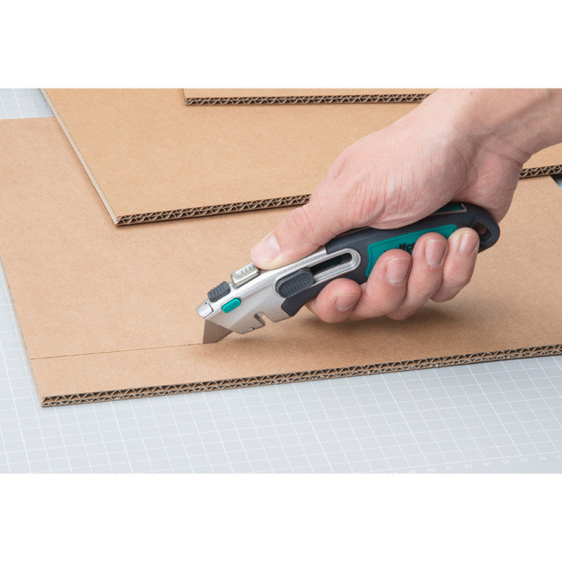 Cutter sécurité 2 en 1 WOLFCRAFT 4106000 lame trapèze