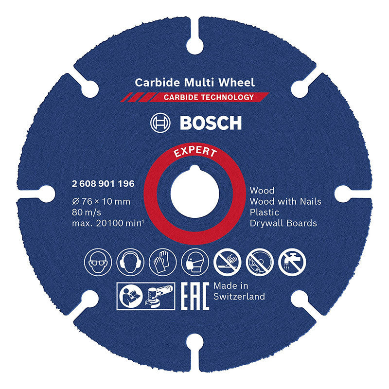 Disque à tronçonner BOSCH Expert Carbide Multi Wheel 76 mm