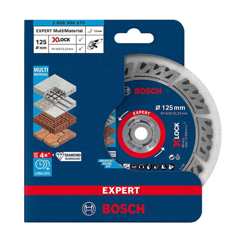 Disque à tronçonner BOSCH X-LOCK EXPERT - diamanté - MultiMaterial - 125 x 22,23 x 2,4 x 12mm