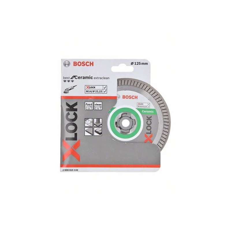 Disque à tronçonner diamanté BOSCH Professonal X-LOCK Best for Ceramic Extra Clean Turbo  Ø 125x22,23x1,4x7