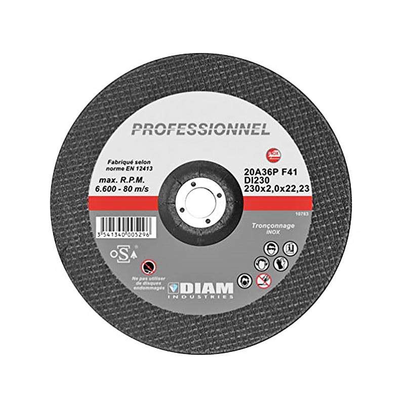 Disque abrasif DIAM DI230 Professionnel Ø 230 mm pour tôle et inox
