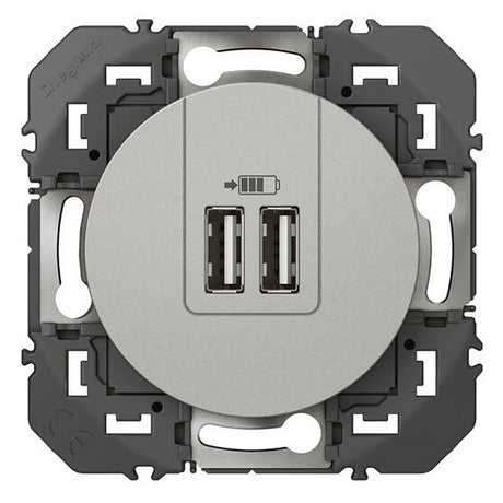 Double prise USB LEGRAND Dooxie alu