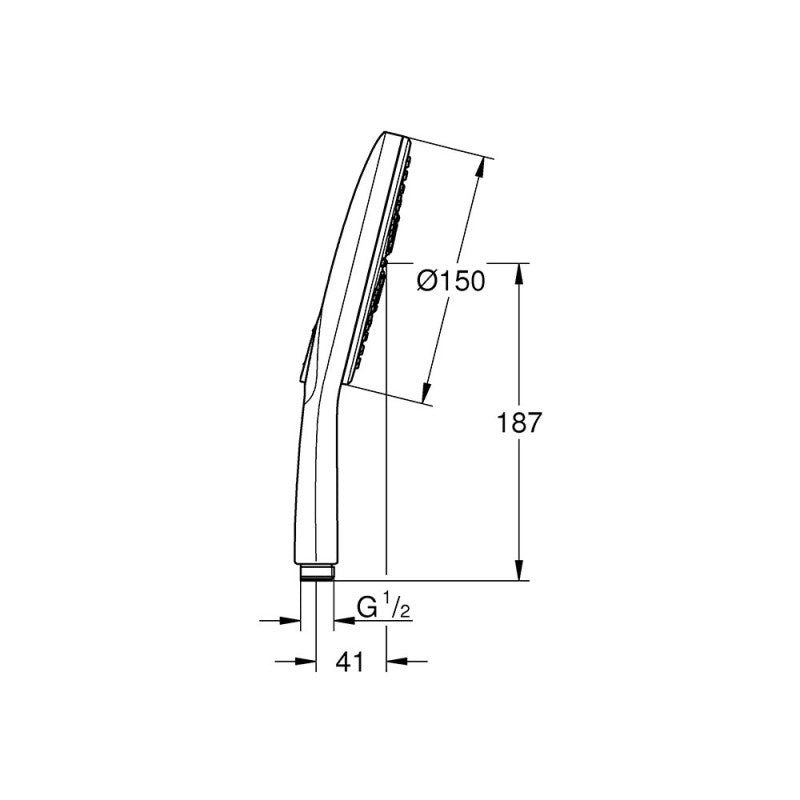 Douchette à main VITALIO SMARTACTIVE GROHE 26597000 Ø15 cm - 3 jets - chrome