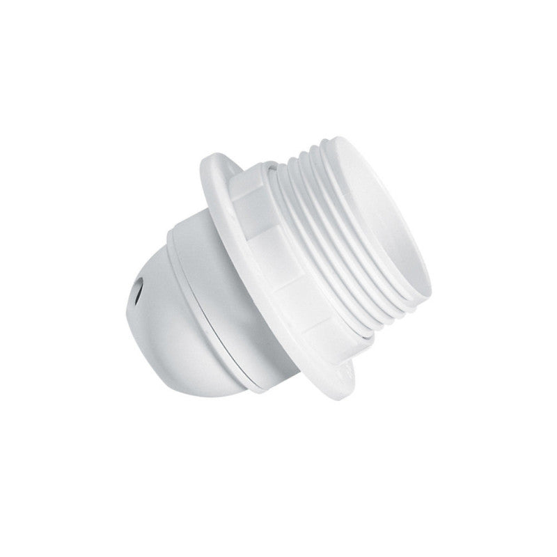 Douille LEGRAND E27 demi filetée + trou passe-fil blanc