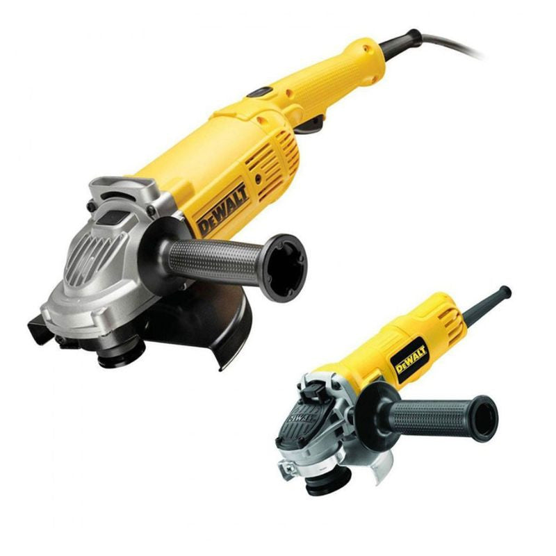 2 meuleuses Ø125mm (900W) et Ø230mm (2200W) DEWALT DWE492DUO2-QS