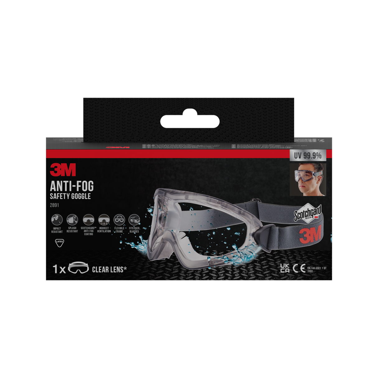 Lunette-masque grand confort 3M™ 2891S Scotchgard™