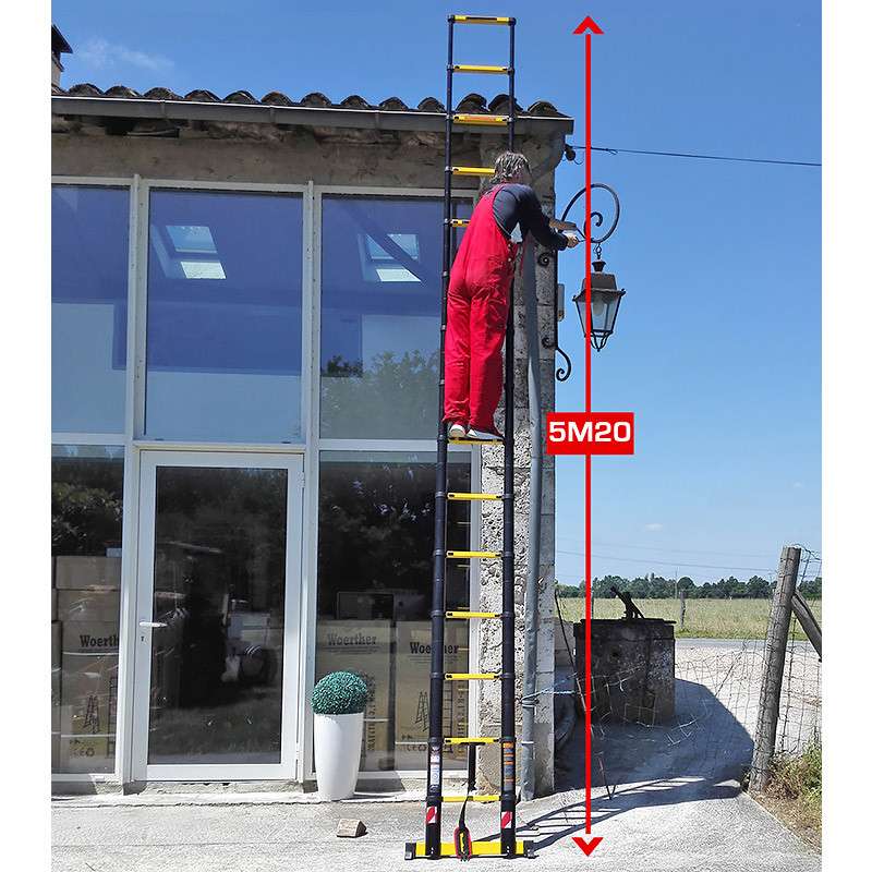 Echelle télescopique WOERTHER GRAFITEK ECH-5M20-G-P1 5m20 (avec housse)