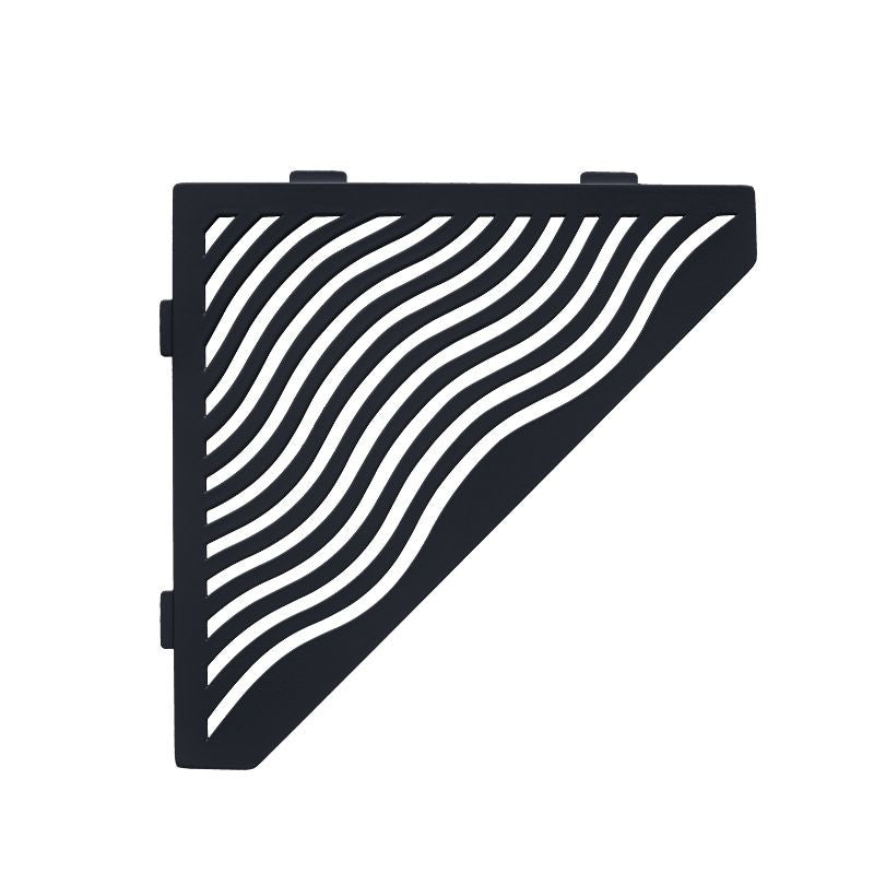 Etagère d'angle en pentagone MARMOX AQUA-PEN-9005 - Modèle aqua - Acier inox brossé + revêtement anodisé epoxy - Noir - 3mm