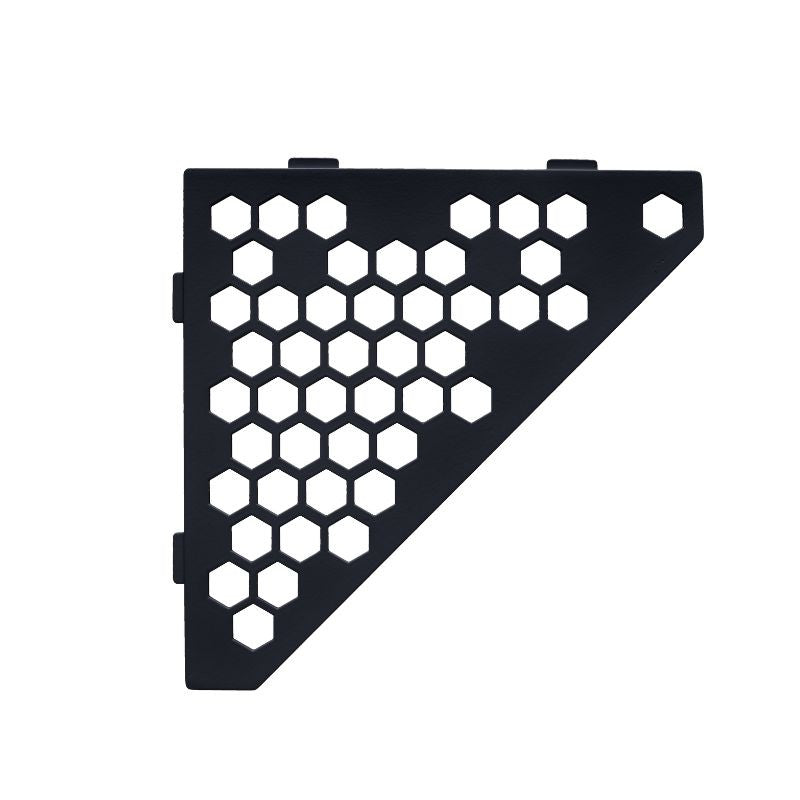 Etagère d'angle en pentagone MARMOX HEXA-PEN-9005 - Modèle hexagone - Acier inox brossé + revêtement anodisé epoxy - Noir - 3mm