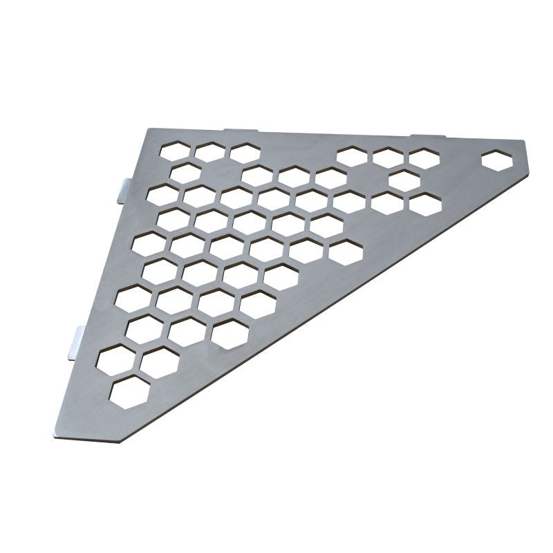 Etagère d'angle en pentagone MARMOX HEXA-PEN - Modèle hexagone - Acier inox brossé - Gris - 3mm