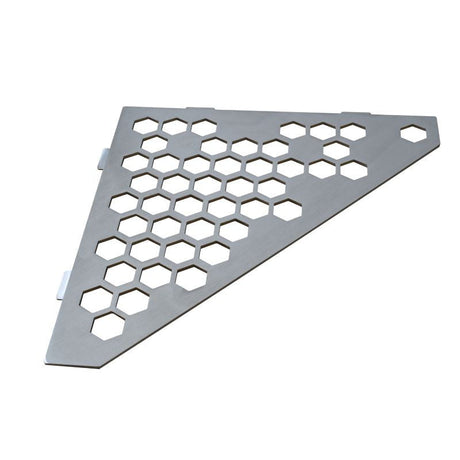 Etagère d'angle en pentagone MARMOX HEXA-PEN - Modèle hexagone - Acier inox brossé - Gris - 3mm