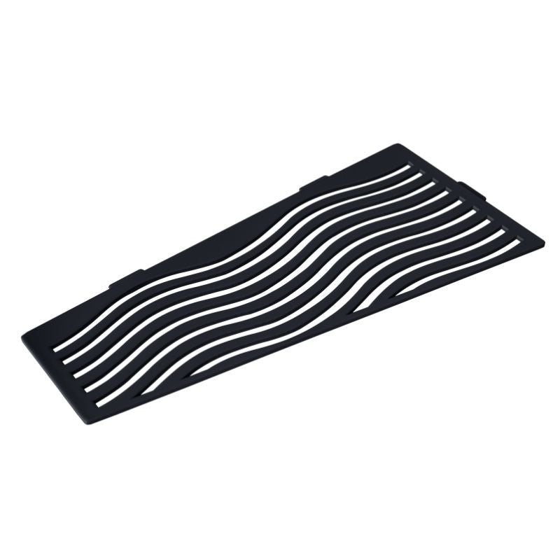 Etagère d'angle rectangulaire MARMOX AQUA-REC-9005 - Modèle hexagone - Acier inox brossé + revêtement anodisé epoxy - Noir - 3mm