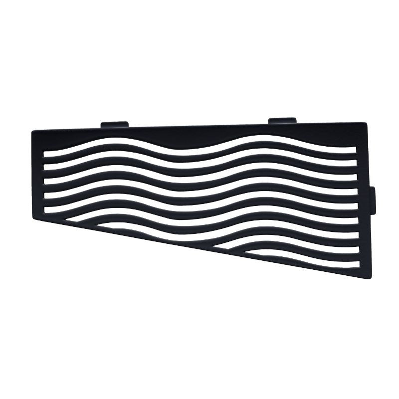 Etagère d'angle rectangulaire MARMOX AQUA-REC-9005 - Modèle hexagone - Acier inox brossé + revêtement anodisé epoxy - Noir - 3mm