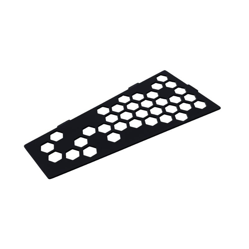 Etagère d'angle rectangulaire MARMOX HEXA-REC-9005 - Modèle hexagone - Acier inox brossé + revêtement anodisé epoxy - Noir - 3mm