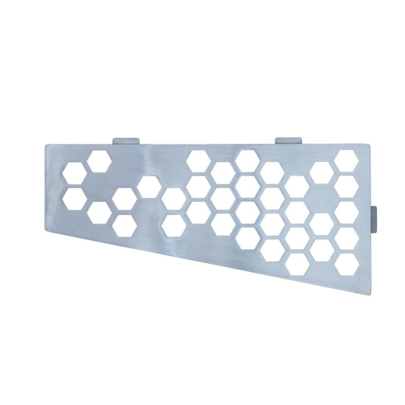 Etagère d'angle rectangulaire MARMOX HEXA-REC - Modèle hexagone - Acier inox brossé - Gris - 3mm