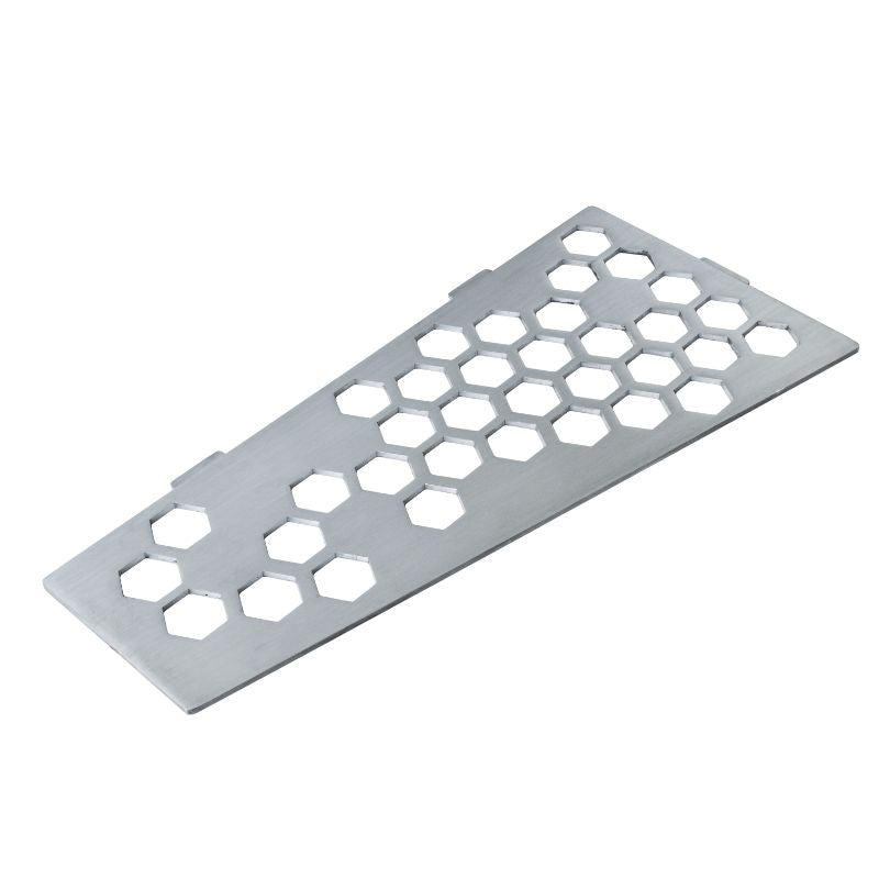 Etagère d'angle rectangulaire MARMOX HEXA-REC - Modèle hexagone - Acier inox brossé - Gris - 3mm