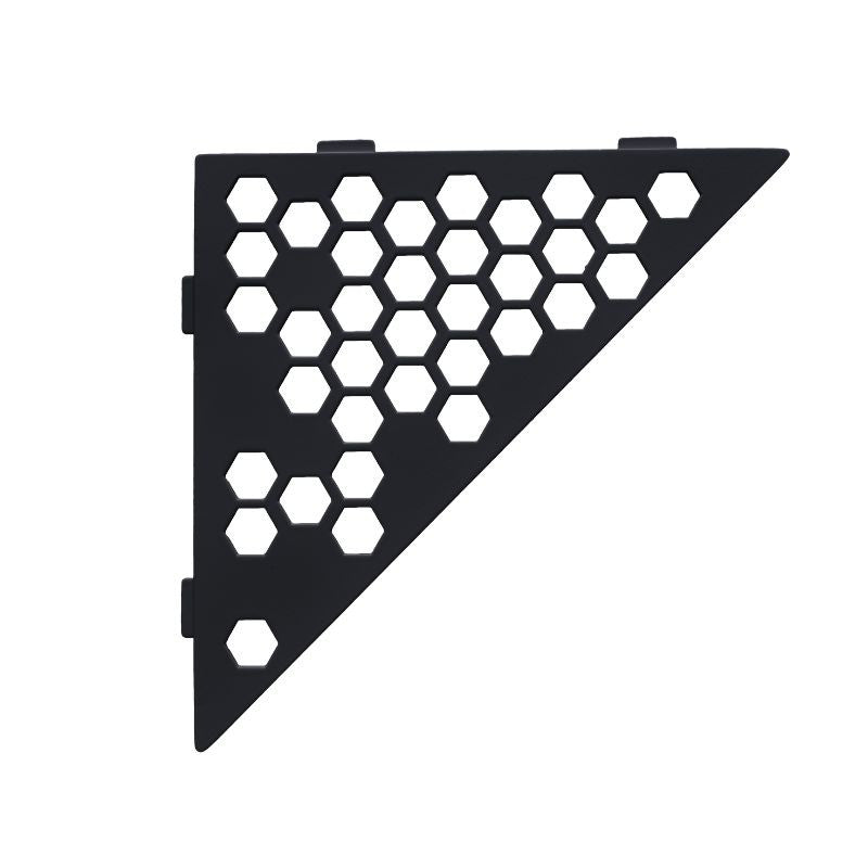 Etagère d'angle triangulaire MARMOX HEXA-TRI-9005 - Modèle hexagone - Acier inox brossé + revêtement anodisé epoxy - Noir - 3mm