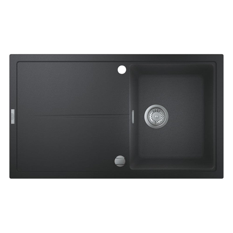 Évier K400 GROHE 31640AP0 1 bac + 1 égouttoir - 86 cm - noir granite