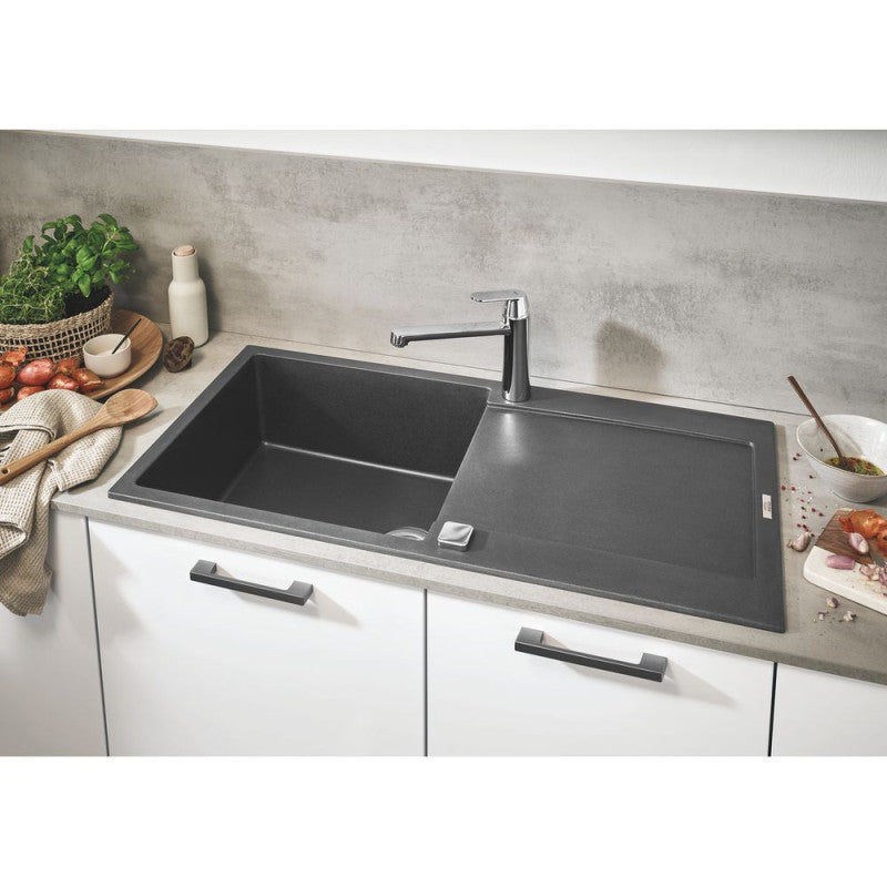 Évier K500 GROHE 31645AT0 1 bac + 1 égouttoir - gris granite
