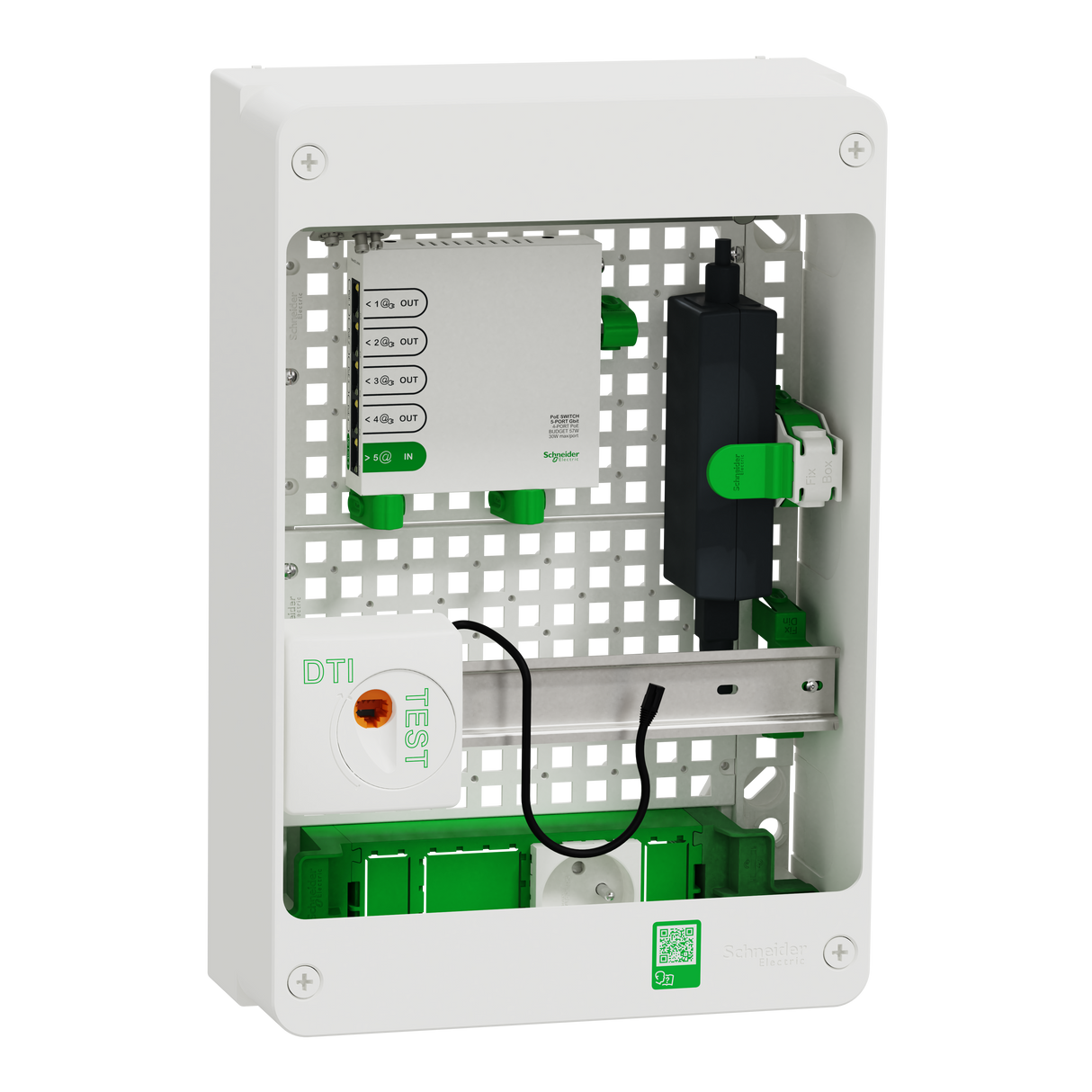 Coffret de communication SCHNEIDER R9H13402VDIXS Grade 3TV - 6RJ45 avec switch POE Resi9 Connect