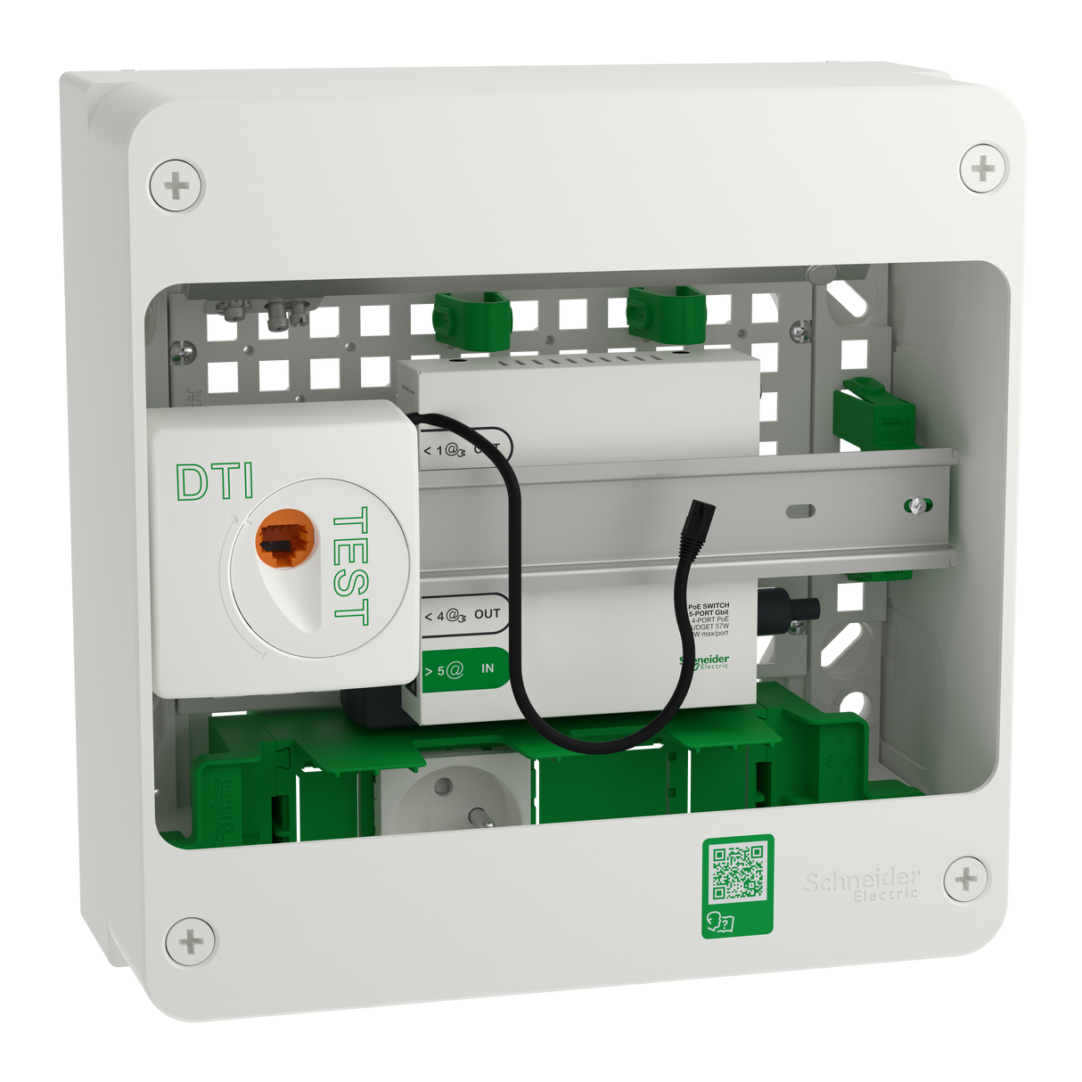 Coffret de communication SCHNEIDER R9H13401VDIXS Grade 3TV 4RJ45 avec switch POE Resi9 Connect