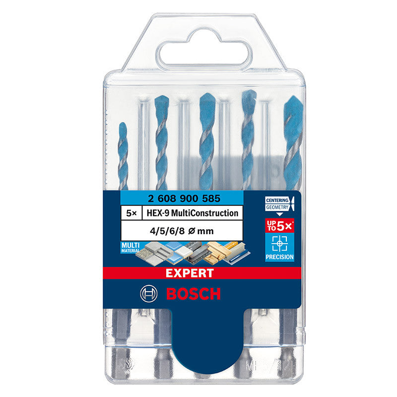 Forets polyvalents BOSCH 2608900585 HEX-9 Multi Construction, set de 5 pièces