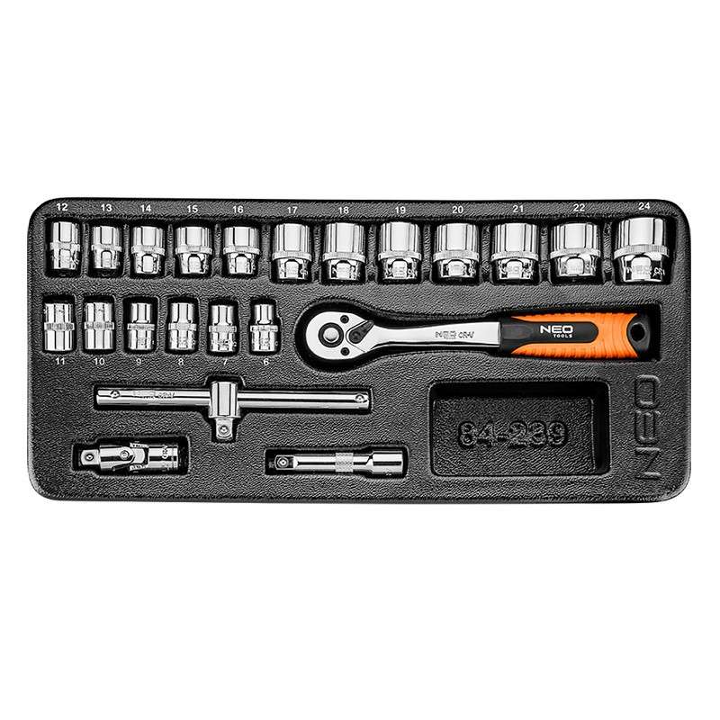 Insert cliquet et douilles 3/8 NEO TOOLS 84-239 22 pièces