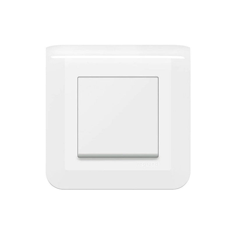 Interrupteur ou va-et-vient Mosaic 10A blanc complet avec plaque LEGRAND
