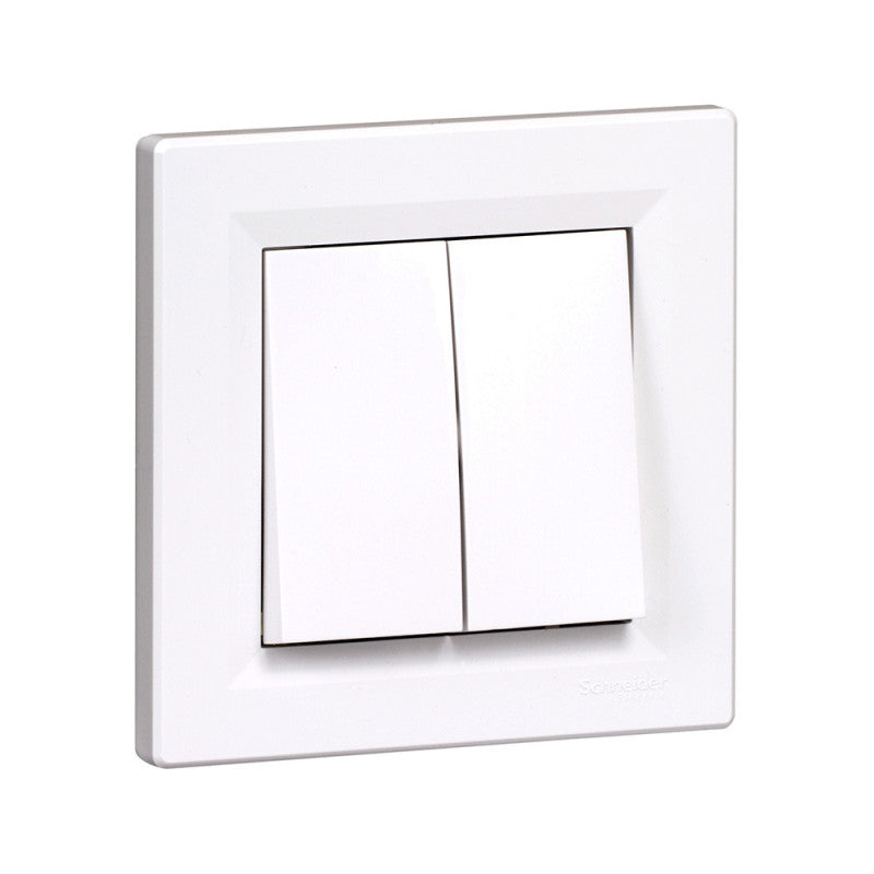 Interrupteur va-et-vient double SCHNEIDER Asfora S320214 10A -blanc