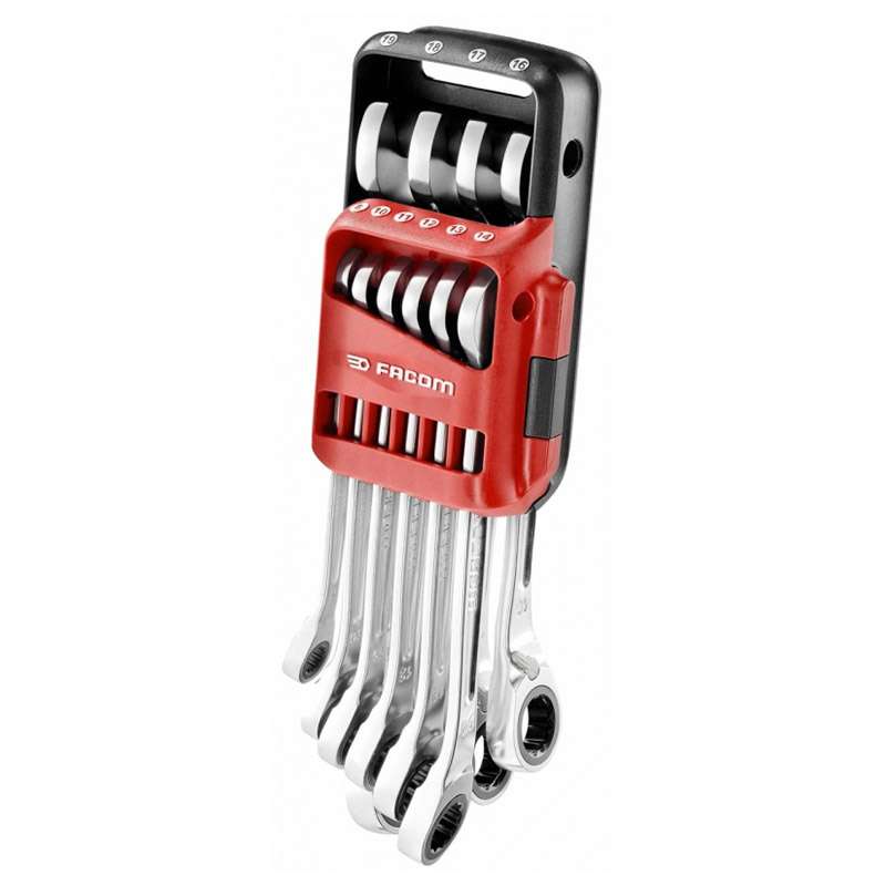 Jeu de 10 clés mixtes à cliquet FACOM 467B.JP10PB 8 à 19 mm