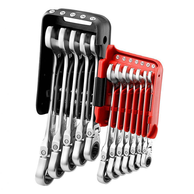 Jeu de 12 clés mixtes à cliquet articulées 7 à 19 mm FACOM 467BF.JP12PB