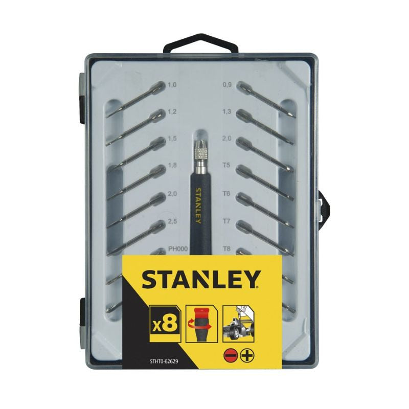 Jeu de 16 micro tournevis mutilâmes fente + phillips + hexagonal + torx STANLEY STHT0-62633