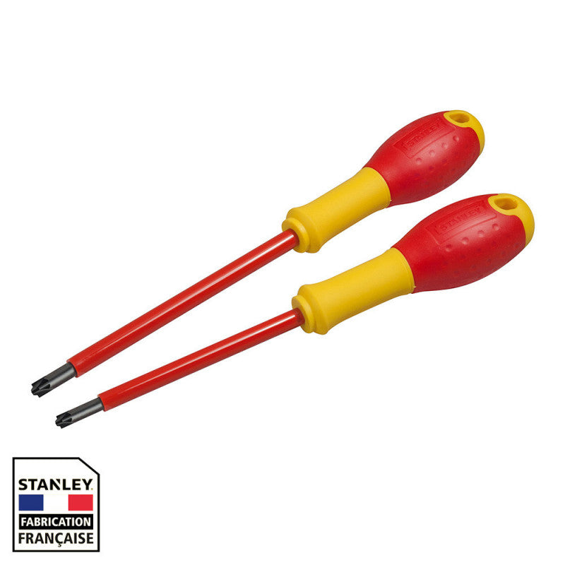 Jeu de 2 tournevis STANLEY FATMAX borniers isolés 1000V - pozidriv