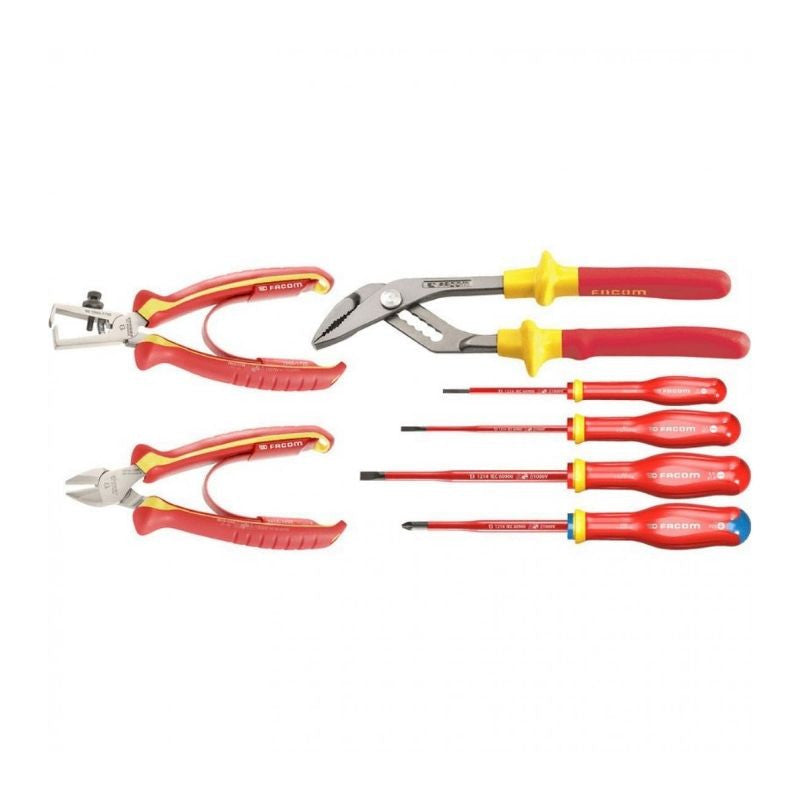 Jeu de 3 pinces + 4 tournevis isolés - 1000V FACOM VE.A2PB