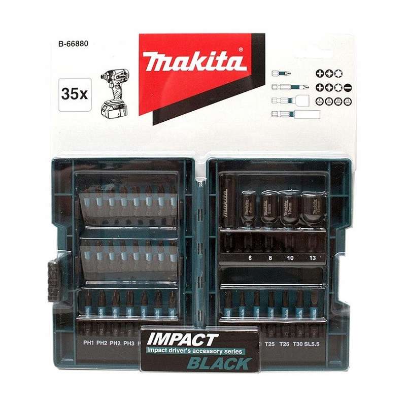 Jeu de 35 embouts de vissage MAKITA B-66880 IMPACT BLACK