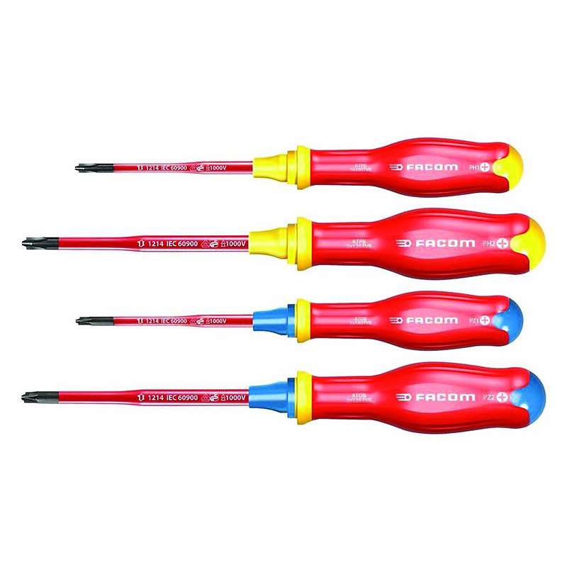 Jeu de 4 tournevis Borneo isolés FACOM ATB.J4TVEPB
