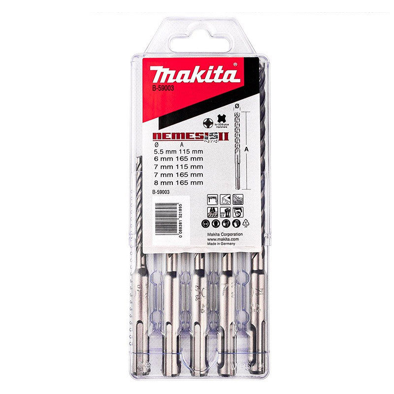 Coffret de 5 forets carbure MAKITA B-59003 à emmanchement SDS-Plus