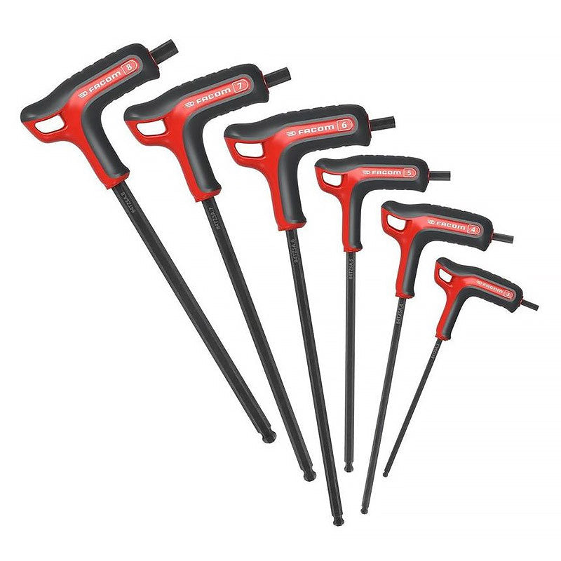 Jeu de 6 clés mâles FACOM 84TZSA.PB poignée en T et 6 pans