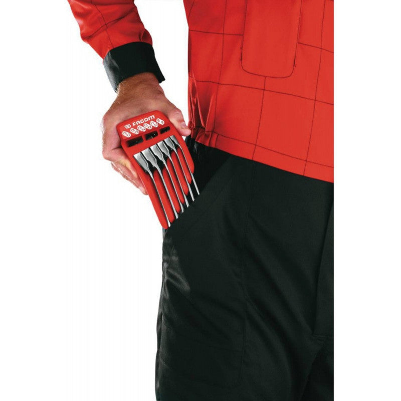 Jeu de 6 clés polygonales à cliquet FACOM 65.JP6PF tête 15°